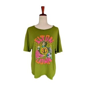 Daydreamer Elton John The One Solo Crew Neck Short Sleeve Tee Green Size Medium